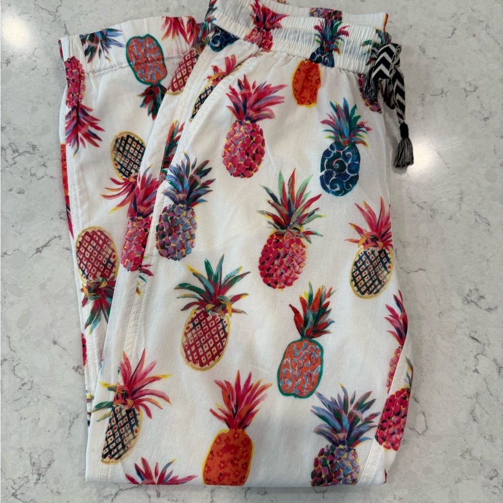 J. Crew Multicolor Pineapple Print Cropped Pants
